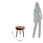 Wohnzimmer-Couchtisch mit Metallbeinen und Massivholzplatte - Sardinien Viadurini