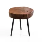 Wohnzimmer-Couchtisch mit Metallbeinen und Massivholzplatte - Sardinien Viadurini