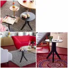 Moderner runder Entwurf schwarz lackierter Couchtisch aus Holz - Sperone Viadurini