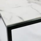 Couchtisch aus Steinzeug und Stahl, hergestellt in Italien – Birba Viadurini