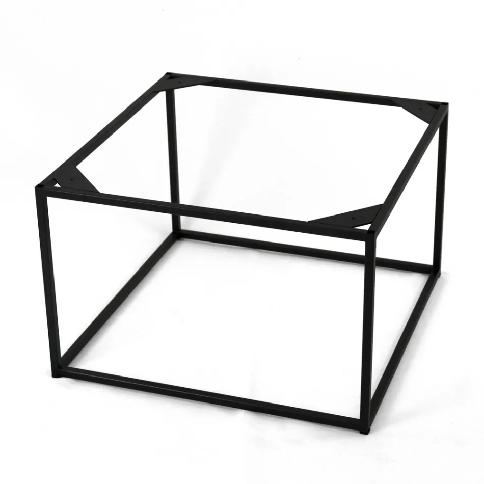 Couchtisch aus Steinzeug und Stahl, hergestellt in Italien – Birba Viadurini