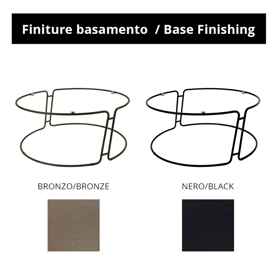 Couchtisch mit Glasplatte und rundem Sockel, hergestellt in Italien – Tullia Viadurini