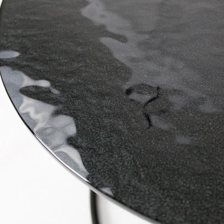 Couchtisch mit Glasplatte und rundem Sockel, hergestellt in Italien – Tullia Viadurini