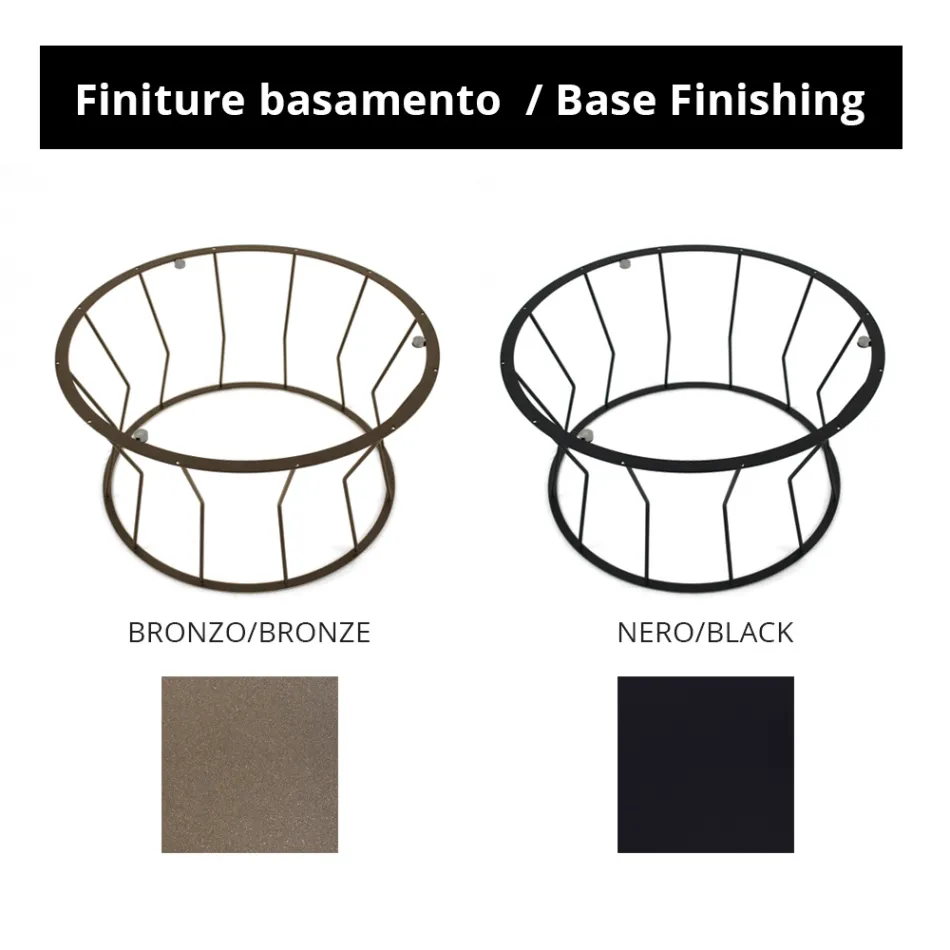 Runder Couchtisch aus Stahl und Steingut, hergestellt in Italien – Alisea Viadurini