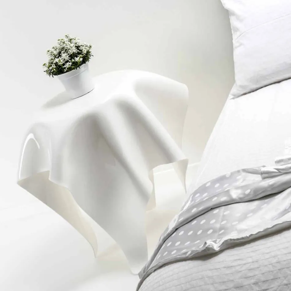 Moderner Beistelltisch aus weißem Plexiglas Otto, made in Italy Viadurini