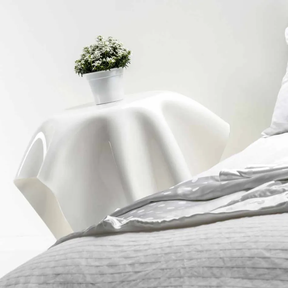 Moderner Beistelltisch aus weißem Plexiglas Otto, made in Italy Viadurini