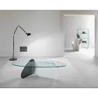 Design Couchtisch aus transparentem, geräuchertem und geätztem Glas Made in Italy - Tac Tac Viadurini