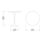 Eero Saarinen H 52 Runder Couchtisch aus goldenem Calacatta-Marmor, hergestellt in Italien – Scharlachrot Viadurini