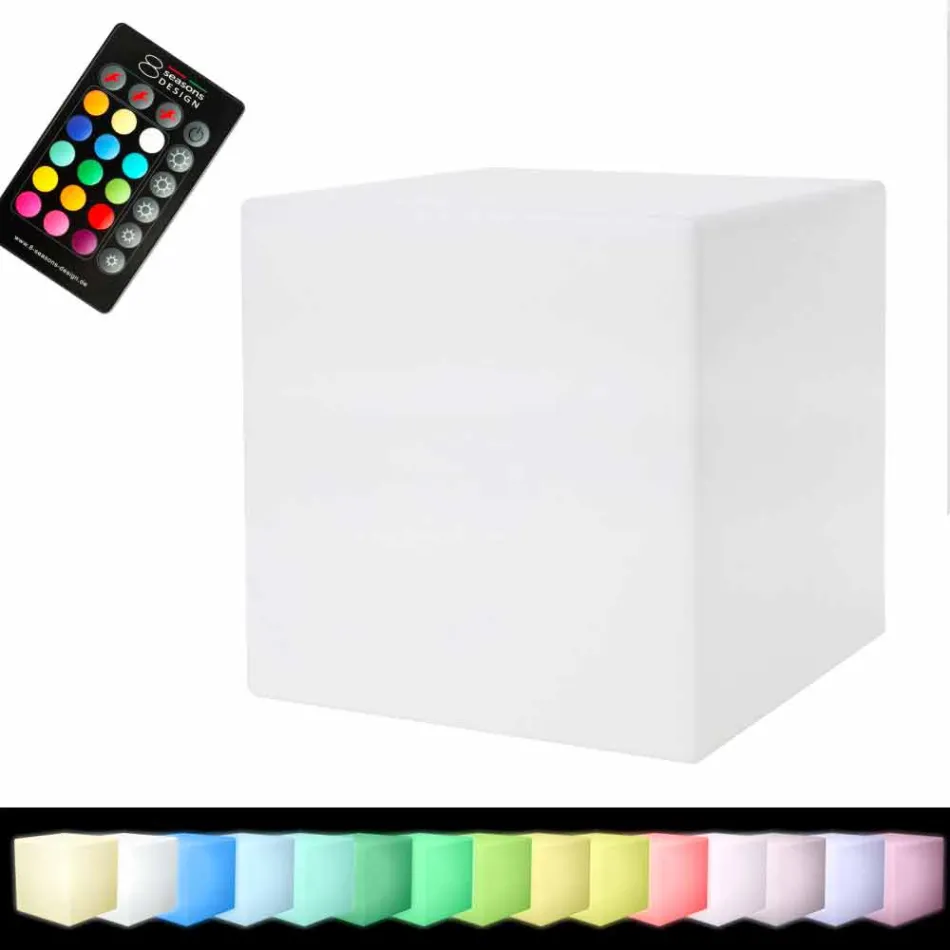 Farbiger beleuchteter Couchtisch von modernem Design mit Wahl des Aufsatzes - Dadostar Viadurini