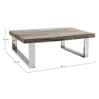 Couchtisch aus recyceltem Holz und Glasbeinen aus Stahl Homemotion - Gnomea Viadurini