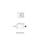 Sofa-Beistelltisch oder Nachttisch aus Rauchglas mit Holzschublade - Mantra Viadurini