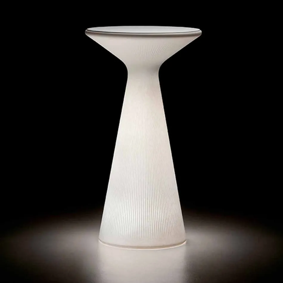 Heller Couchtisch im Freien mit runder Platte aus HPL Made in Italy - Desmond Viadurini