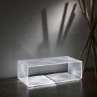 Transparenter LED-leuchtender Couchtisch aus Acryl mit Lasergravur - Robiola Viadurini