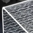 Transparenter LED-leuchtender Couchtisch aus Acryl mit Lasergravur - Robiola Viadurini