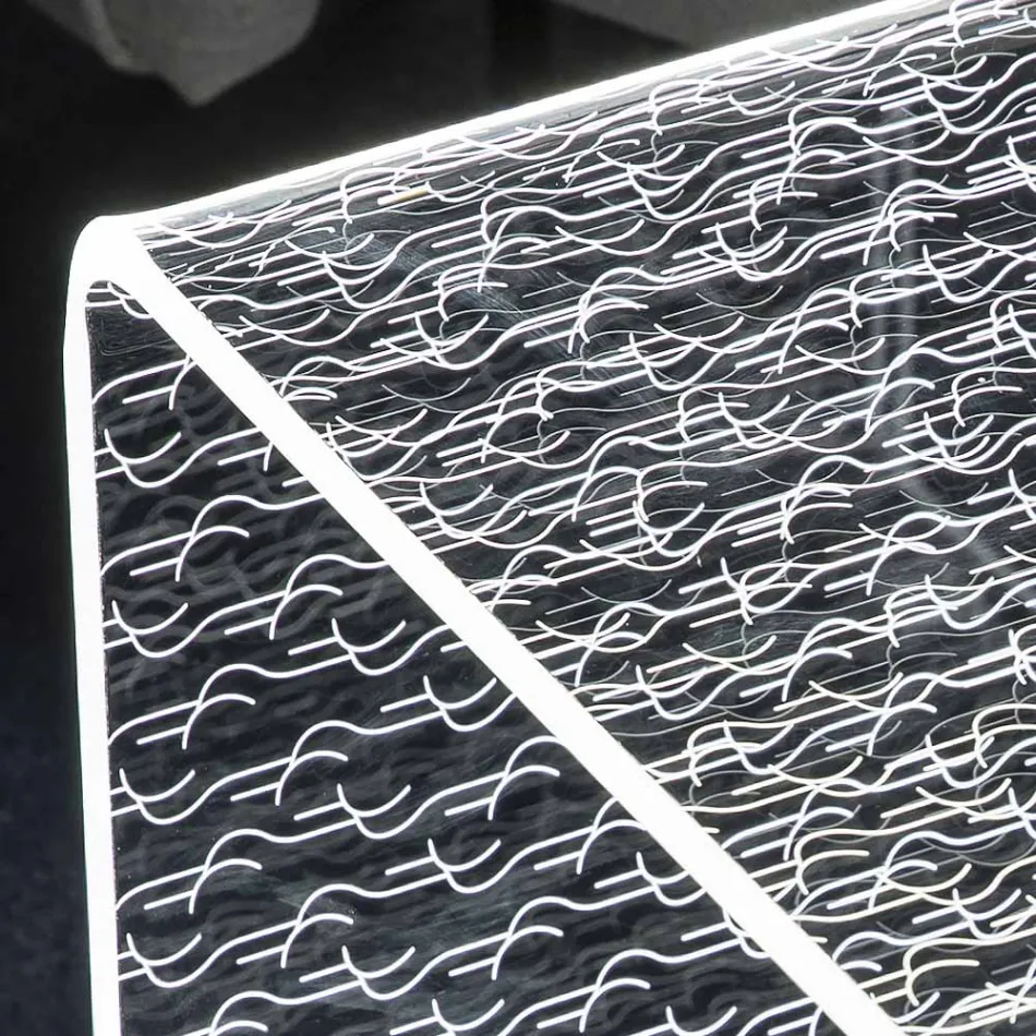 Transparenter LED-leuchtender Couchtisch aus Acryl mit Lasergravur - Robiola Viadurini