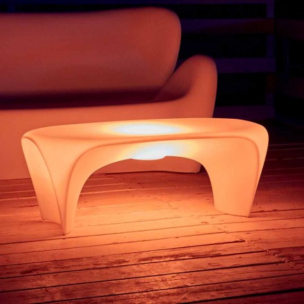 RGB Leuchtender Couchtisch für Outdoor- oder Indoor-Design aus Kunststoff - Lily von Myyour Viadurini