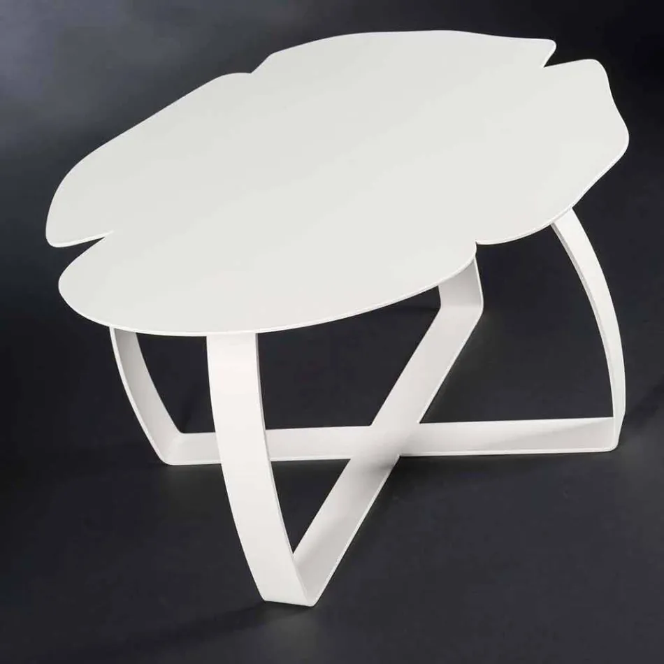moderne Metall Couchtisch Laserschnittblumenform Andy Viadurini