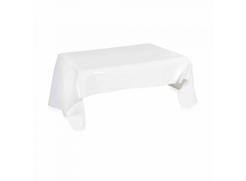 Moderner Beistelltisch aus weißem Plexiglas, drapiert, Asien, made in Italy Viadurini