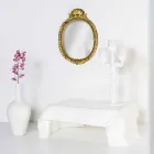 Moderner Beistelltisch aus weißem Plexiglas, drapiert, Asien, made in Italy Viadurini