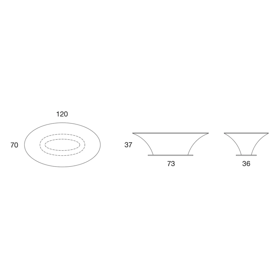 Boat Design Ovaler Couchtisch aus Metall und geätztem Glas - Einschiffung Viadurini