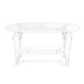 Ilaria – Ovaler Couchtisch aus transparentem Plexiglas, hergestellt in Italien