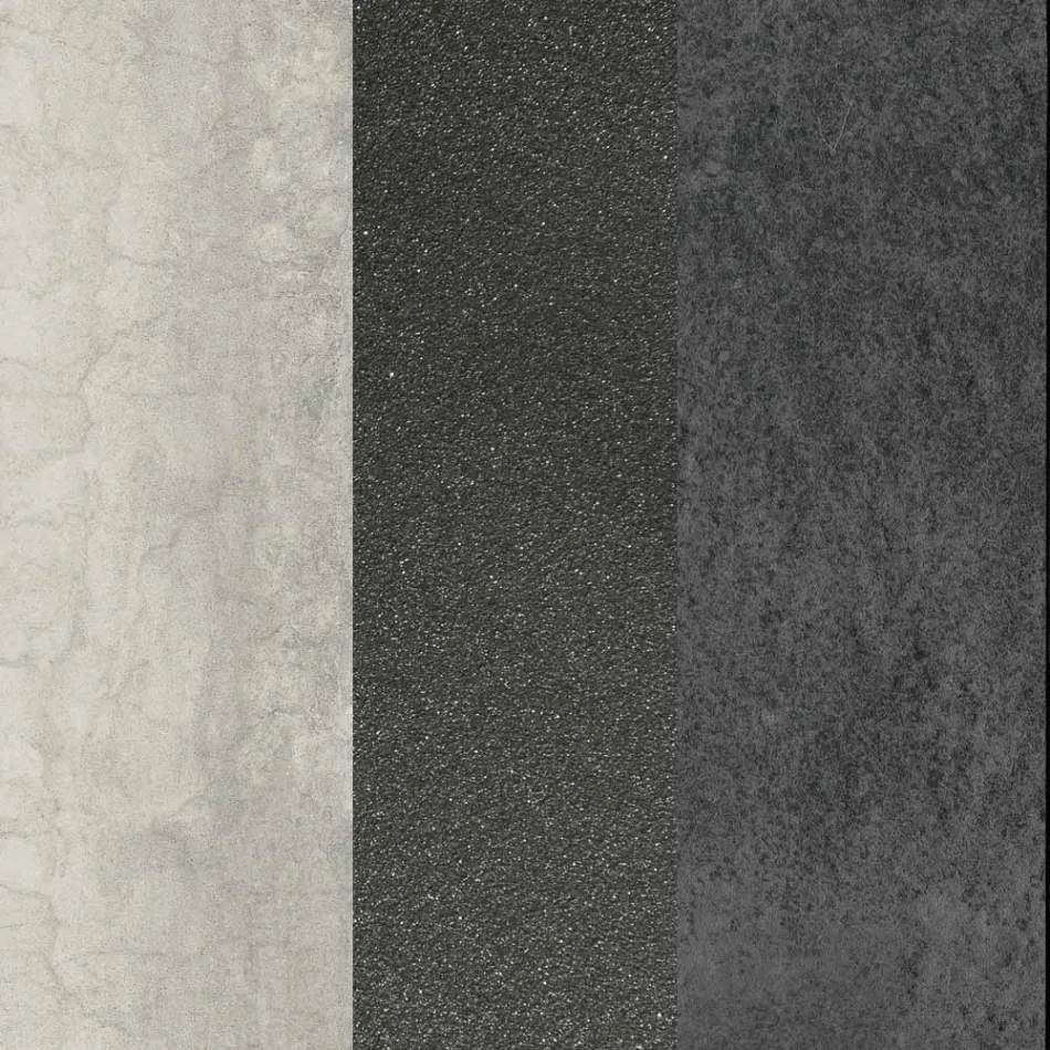 Ovaler Wohnzimmer-Couchtisch aus Metall und zweifarbige Keramikplatte - Comacchio Viadurini