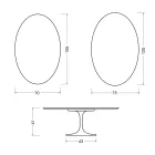 Saarinen Tulip Ovaler Couchtisch H 41 cm in glänzender Statuario Florim Keramik - Scharlachrot Viadurini