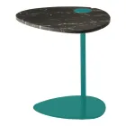 Couchtisch für Wohnzimmer aus Metall und Marquinia-Marmor, Luxusdesign - Yassine Viadurini