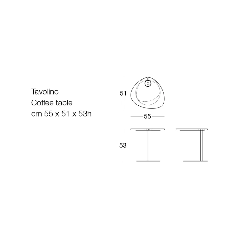 Couchtisch für Wohnzimmer aus Metall und Marquinia-Marmor, Luxusdesign - Yassine Viadurini