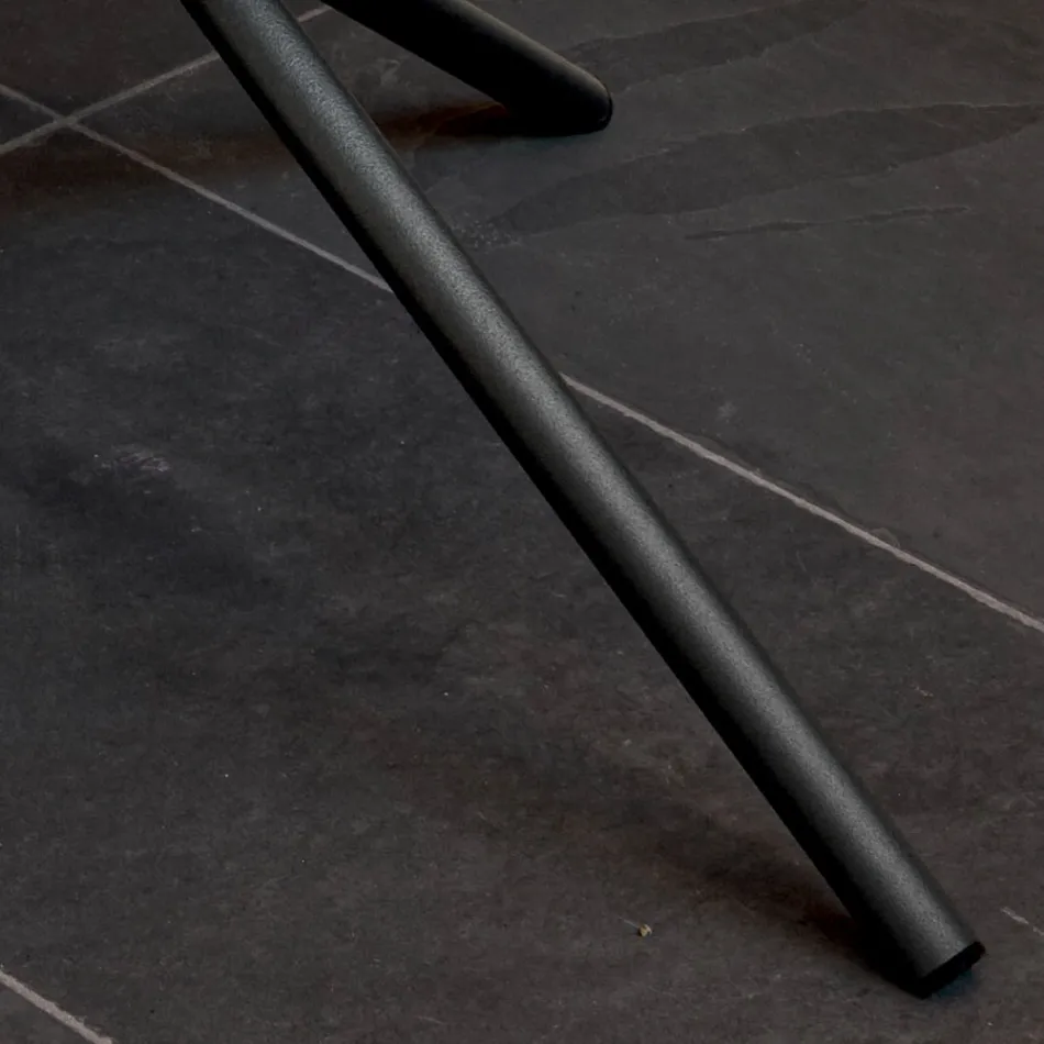 Runder Couchtisch für Wohnzimmer Metall und Keramiksockel Oapca - Shanghai Viadurini