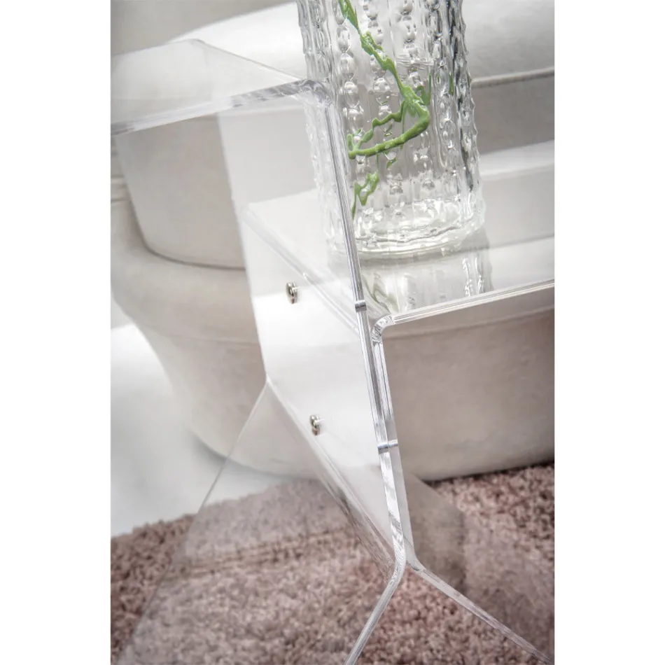 Couchtisch aus durchsichtigem farbigem Plexiglas für Wohnzimmer Made in Italy - Kamon Viadurini