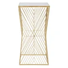 Telefontisch aus goldenem Eisen und verspiegelter Glasplatte - Olivia Viadurini