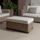 Garten-Couchtisch-Hocker in grauem Kubù mit Kissen - Cerys Viadurini