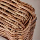 Garten-Couchtisch-Hocker aus natürlichem Rattan mit Kissen inklusive - Keira Viadurini