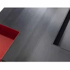 Quadratischer Tisch Iris modernes Design, eingebaute herausnehmbare Fächer Viadurini