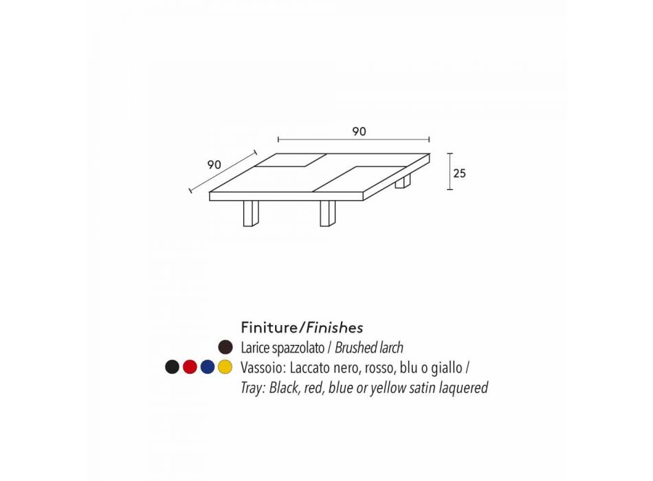 Quadratischer Tisch Iris modernes Design, eingebaute herausnehmbare Fächer Viadurini