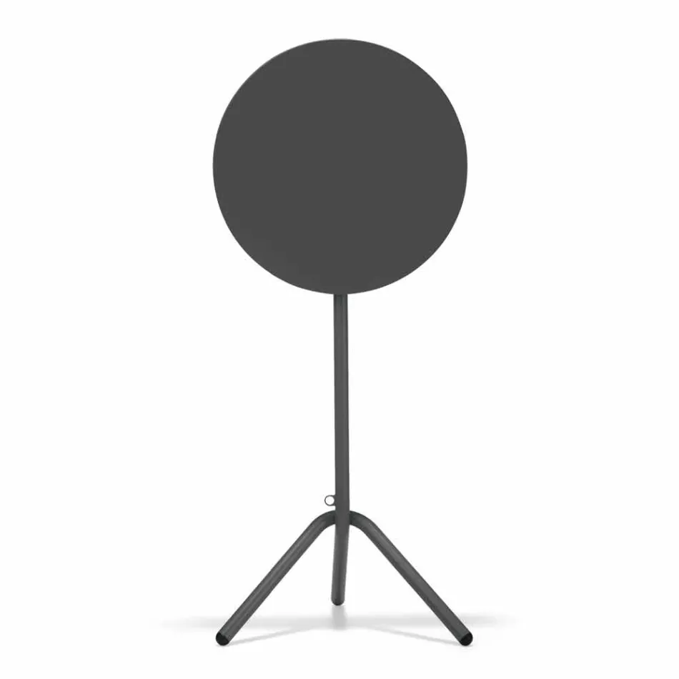 Runder hoher Tisch im Freien aus Metall und Blech Made in Italy - Baldric Viadurini