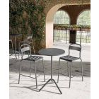 Runder hoher Tisch im Freien aus Metall und Blech Made in Italy - Baldric Viadurini