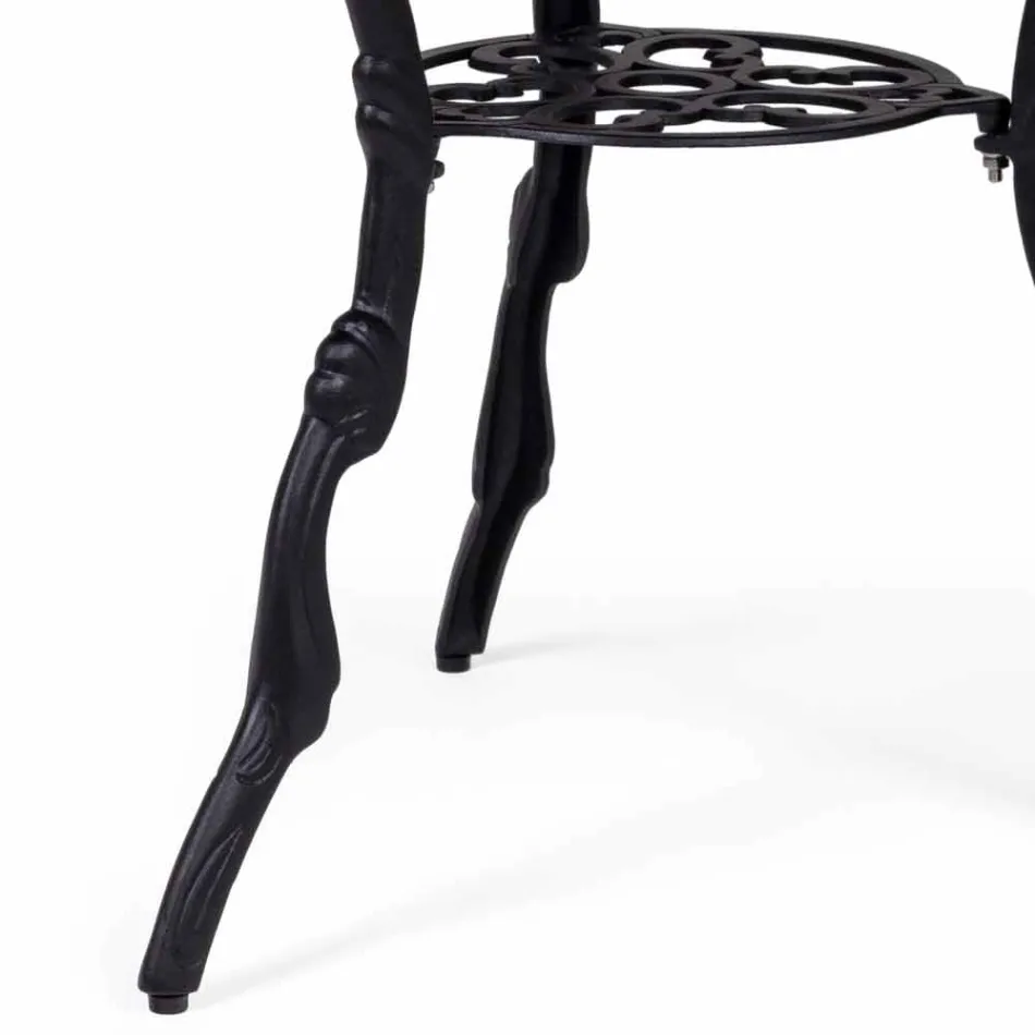 Runder Couchtisch für den Außenbereich in mattem Anthrazit-Finish aus Aluminium - Sayra Viadurini