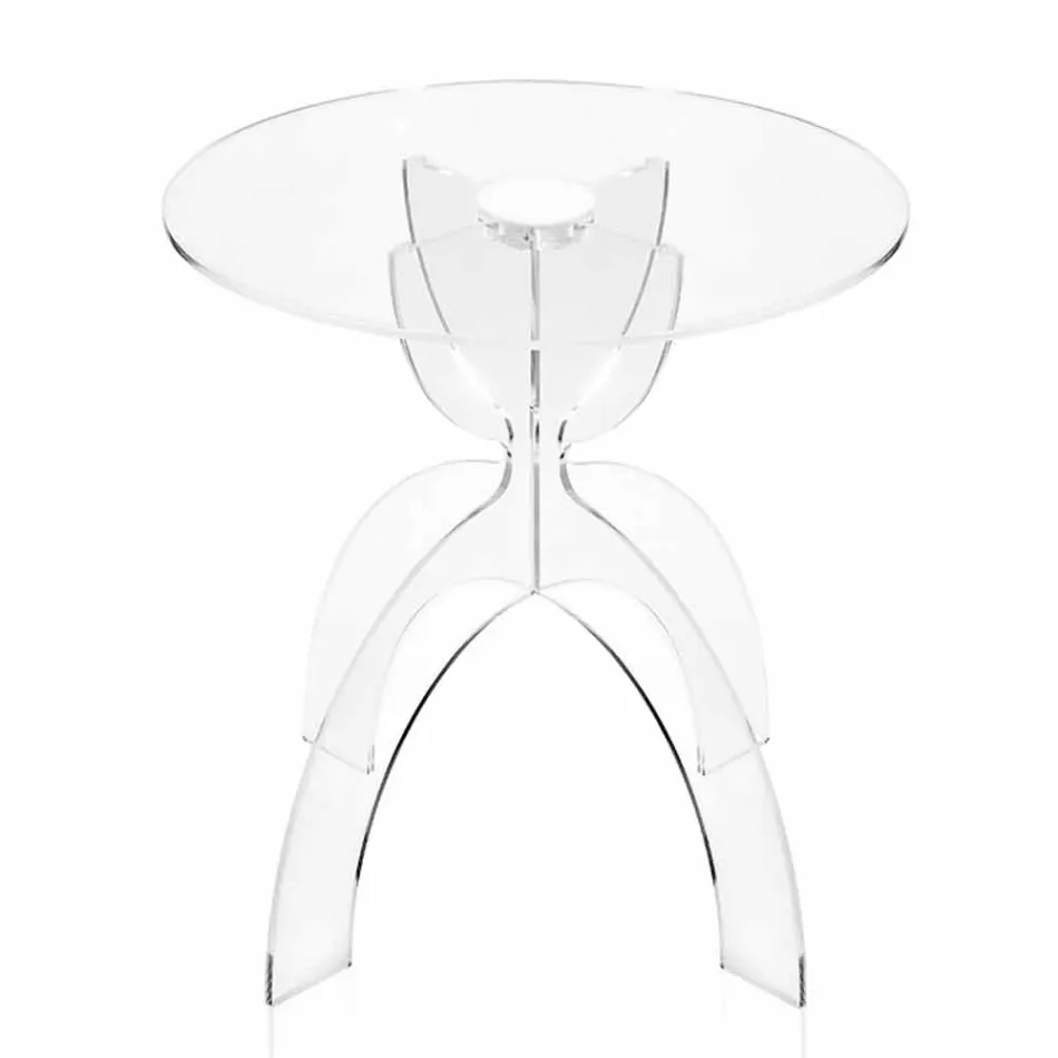 Runder Design-Couchtisch aus transparentem PMMA Laives Viadurini