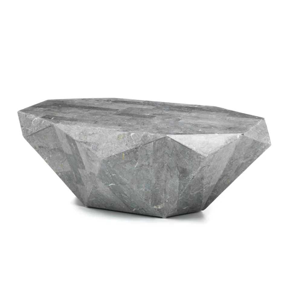 Couchtisch in Form für den Innenbereich aus Fossil Stone in verschiedenen Ausführungen – Kopfhörer Viadurini