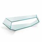 Geformter Couchtisch aus extraleichtem oder geräuchertem Glas Made in Italy - Neok Viadurini