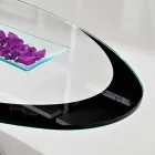 Couchtisch mit Glasplatte mit Made in Italy Siebdruck - Campari Viadurini