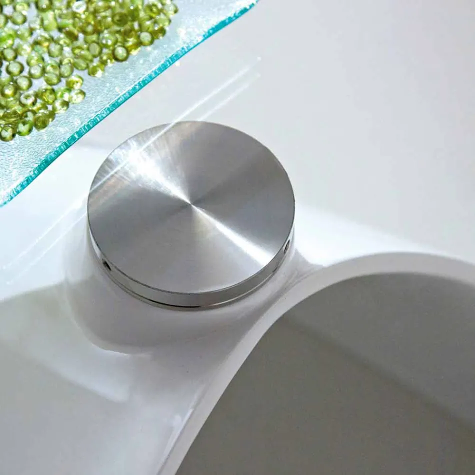 Couchtisch mit Glasplatte mit Made in Italy Siebdruck - Campari Viadurini