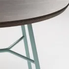 Couchtisch mit runder Massivholzplatte Made in Italy - Makino Viadurini