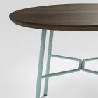 Couchtisch mit runder Massivholzplatte Made in Italy - Makino Viadurini