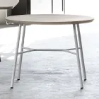 Couchtisch mit runder Massivholzplatte Made in Italy - Makino Viadurini