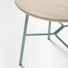 Couchtisch mit runder Massivholzplatte Made in Italy - Makino Viadurini