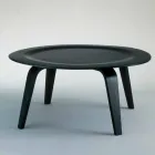 Couchtisch aus schwarz gebeizter Esche mit runder Platte Made in Italy - Cariddi Viadurini