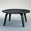 Couchtisch aus schwarz gebeizter Esche mit runder Platte Made in Italy - Cariddi